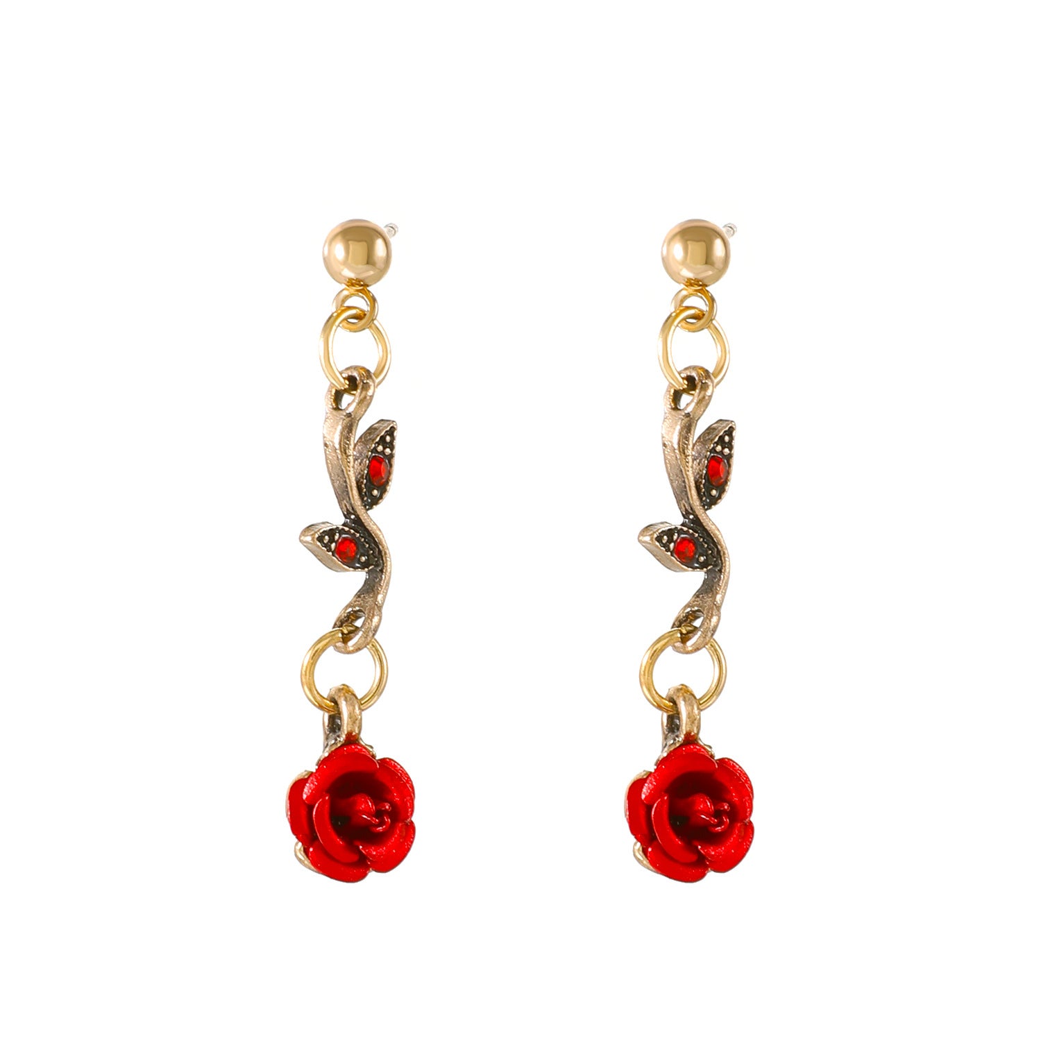 Wholesale Rose Flower Set Personality Elegant Red Rose Necklace Bracelet